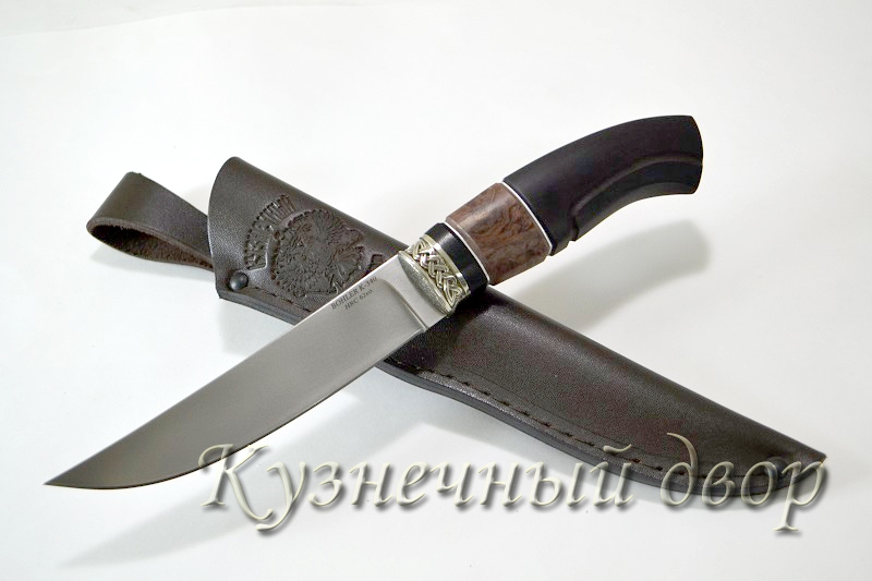 Нож "Шторм", сталь-BOHLER  К 340, рукоять-мельхиор, карельская береза, черный граб.