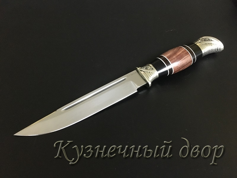 Нож НКВД сталь-ELMAX, рукоять-наборная, мельхиоровое литье, ценные породы дерева.