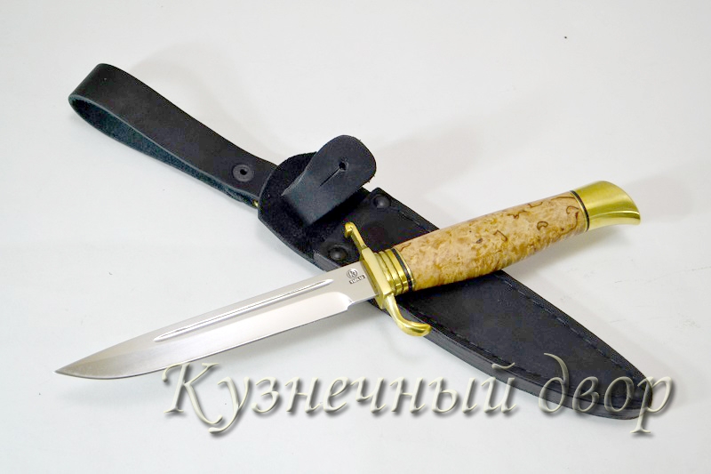 Финка НКВД сталь- 110Х18, рукоять- латунное литье, карельская береза.
