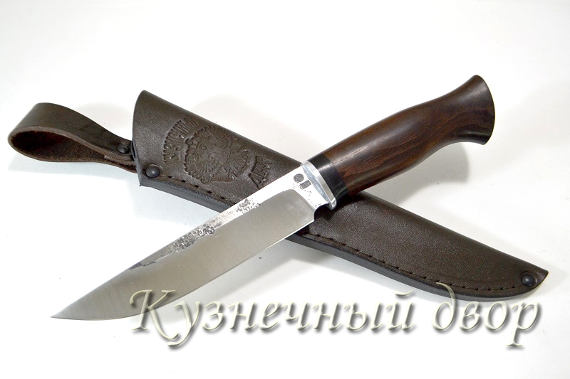 Нож  "Кайман" сталь -Х12МФ кованая, рукоять- коричневый граб.