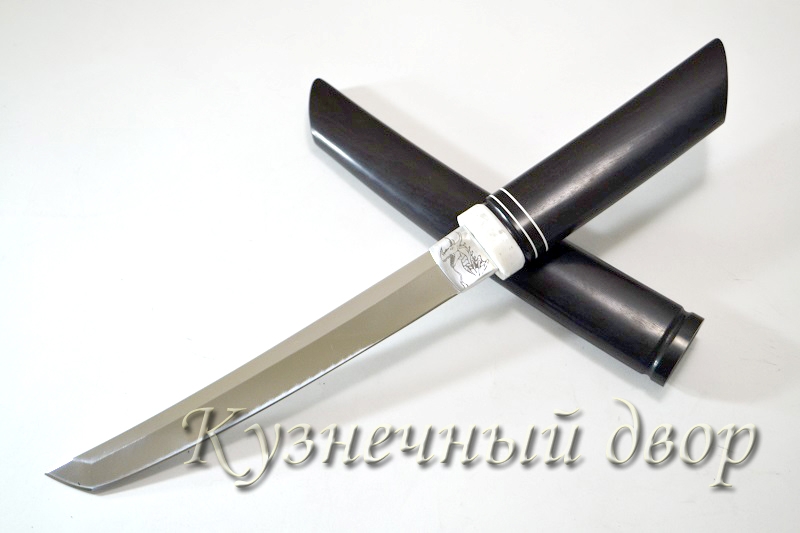 Нож "Танто"  сталь- Х12МФ, рукоять и ножны - акрил, черный граб.