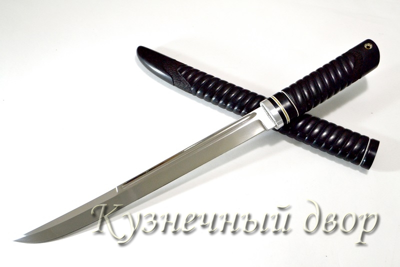 Нож  "Самурай"  сталь- Х12МФ, рукоять и ножны - черный граб.