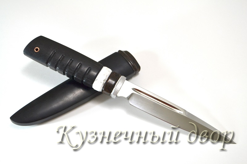 Нож  "Таран"  сталь-  Х12МФ, рукоять и ножны - акрил, черный граб.  