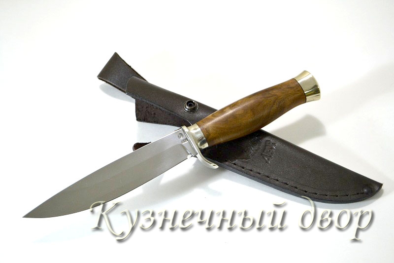 Нож "Засапожный"  сталь -Х12МФ кованая, рукоять- мельхиор, орех.