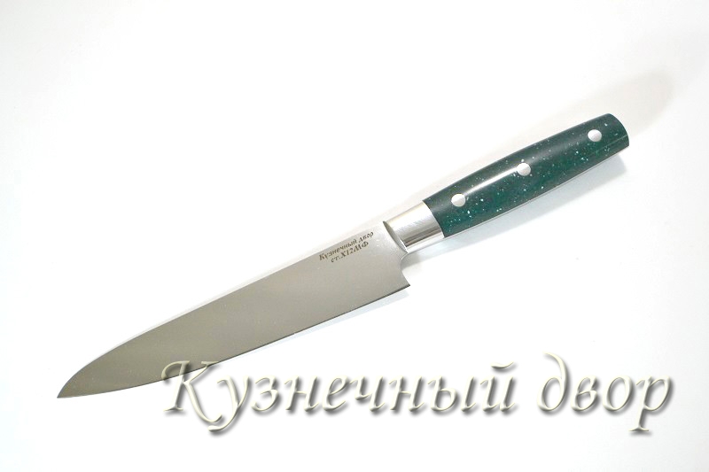 Нож "Универсальный" цельнометаллический,  сталь-Х12МФ, рукоять- мельхиор, акрил.