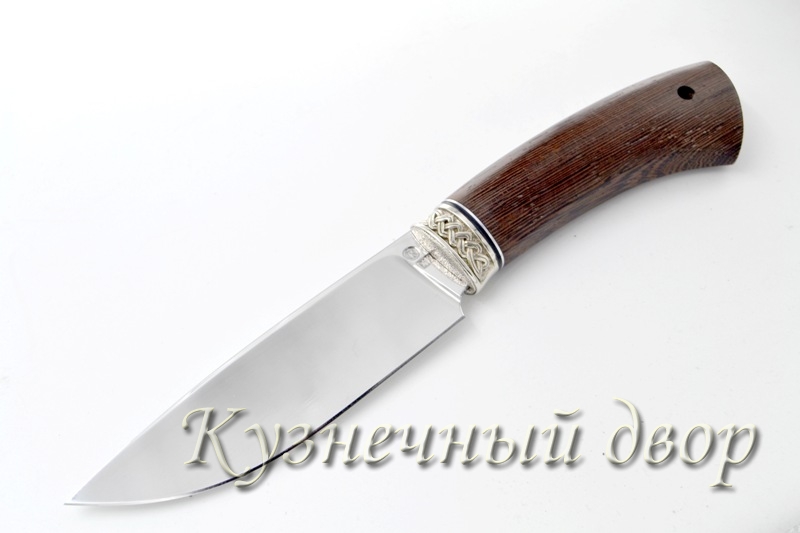 Нож  "Ястреб" сталь-Х12МФ кованая, рукоять- мельхиор, венге.