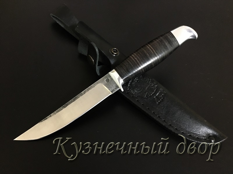 Нож "Ласка" сталь-40Х10С2М, рукоять-дюраль, наборная кожа. 