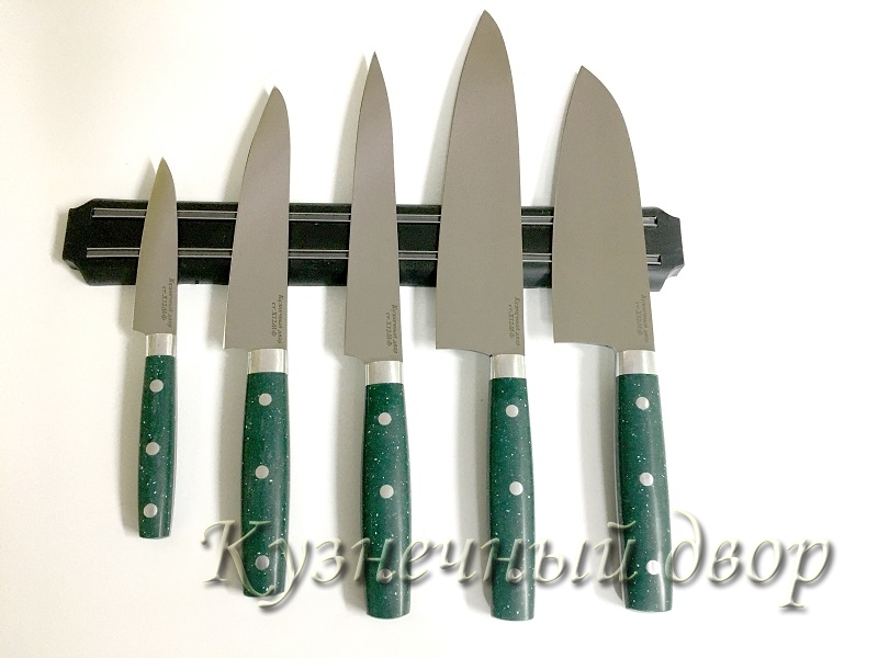 Набор кухонных ножей цельнометаллических из стали Х12МФ,  рукоять-  акрил.