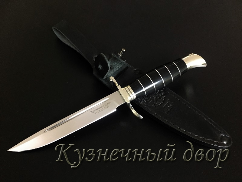 Нож "НКВД" сталь-Х12МФ кованая, рукоять- мельхиор, акрил.