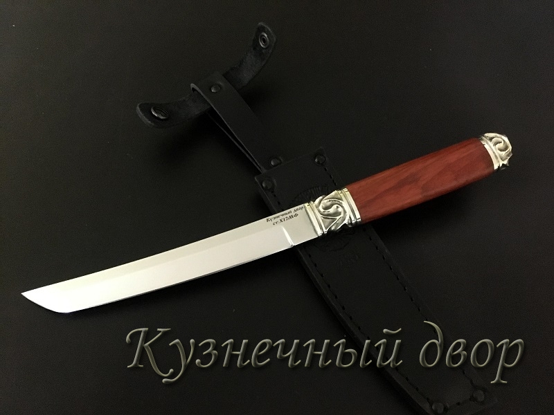 Нож "Танто"  сталь -Х12МФ кованая, рукоять- художественное литье из мельхиора, падук.