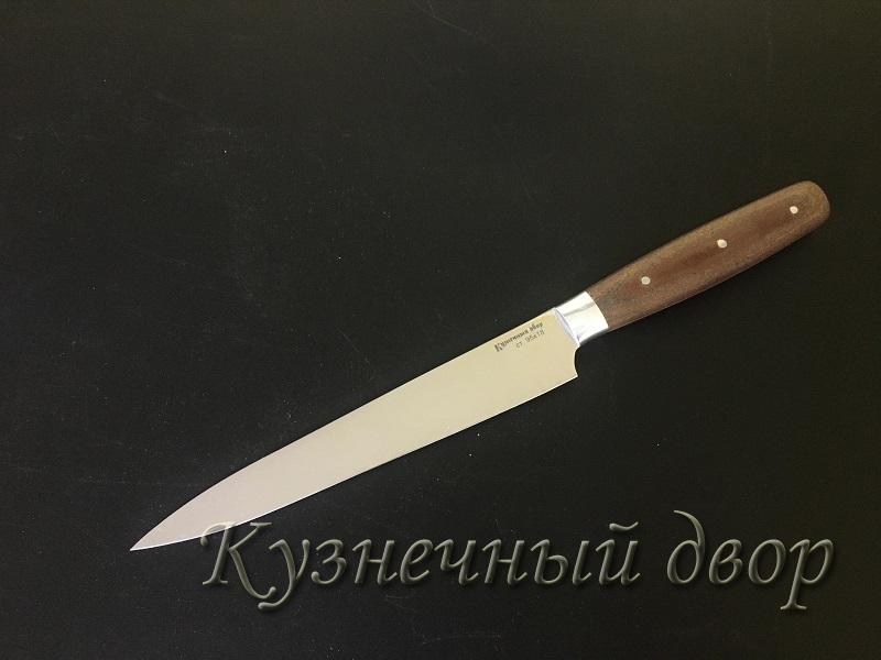 Нож "Для тонкой нарезки"  цельнометаллический,  сталь-95Х18, рукоять- дюраль, текстолит.