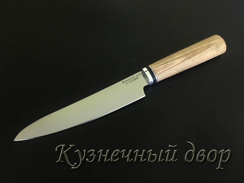 Нож "Универсальный"  сталь-Х12МФ, рукоять- мельхиор, орех.
