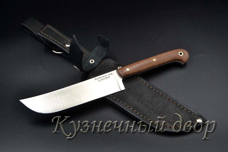 Нож цельнометаллический  "Узбек", сталь -Х12МФ кованая, рукоять- текстолит.