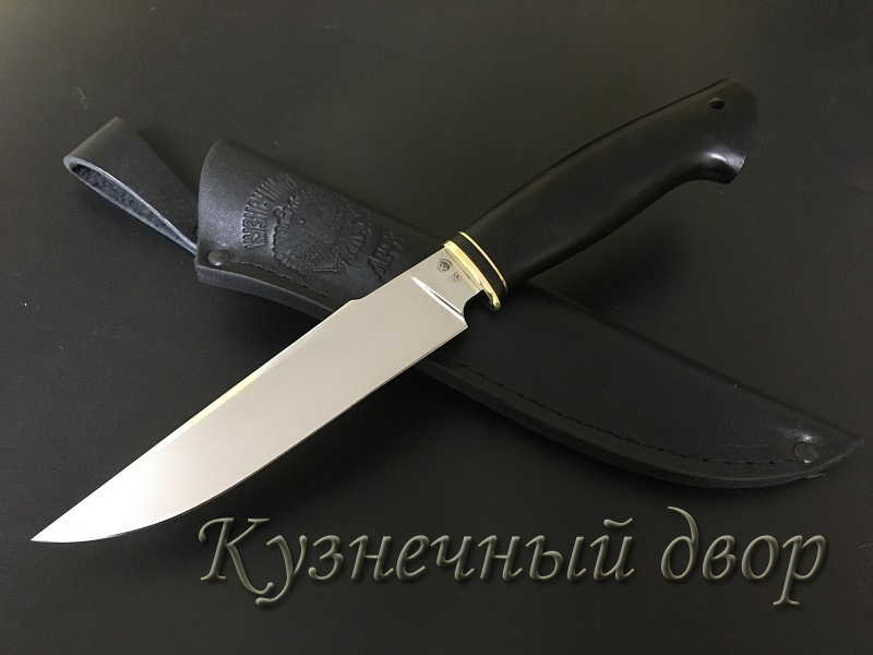 Нож "Беркут" сталь -Х12МФ кованая, рукоять-латунь, черный граб.