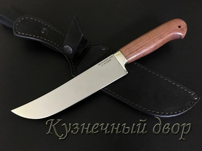 Нож "Узбек-165 " сталь -Х12МФ кованая, рукоять- мельхиор, амазакуя.