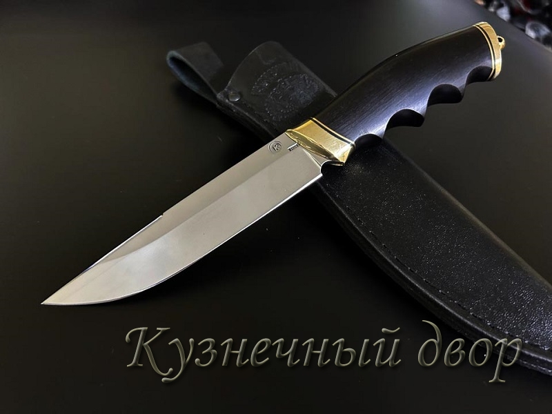 Нож "Тайга" сталь-110Х18 кованая, рукоять-латунь, черный граб. 