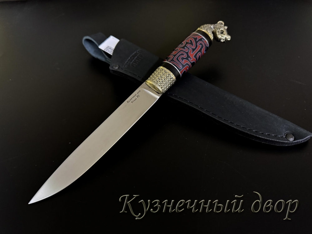 Нож "Игла"  сталь- D2, рукоять-мельхиоровое литье, акрил.