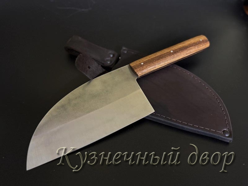 "Сербский нож" цельнометаллический,  сталь-AUS-8 , накладки рукояти-зебрано. 