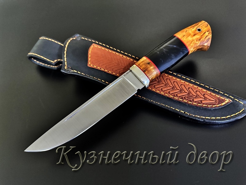 Нож "Игла", сталь-ELMAX, рукоять-карельская береза, черный граб.