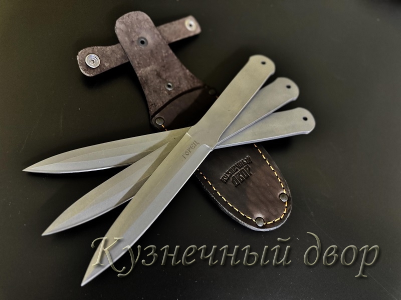 Ножи "Горец" в комплекте с антибликовым покрытием. Сталь 40Х13.