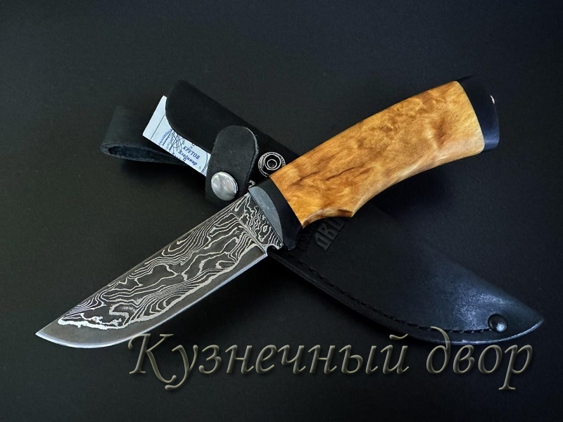 Нож "Овод". Сталь- трехслойный ламинат. Рукоять- карельская береза.