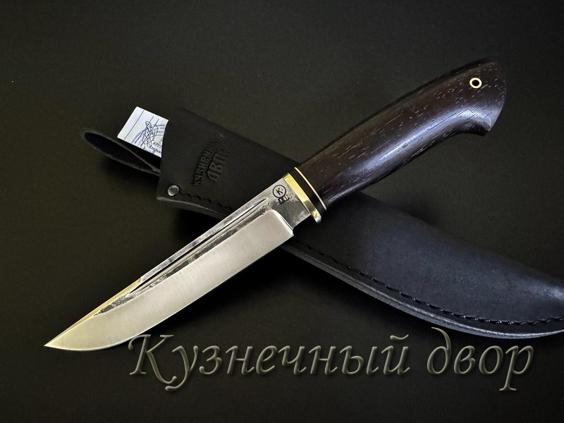 Нож  "Егерь". Сталь -Х12МФ кованая, рукоять-латунь, венге.