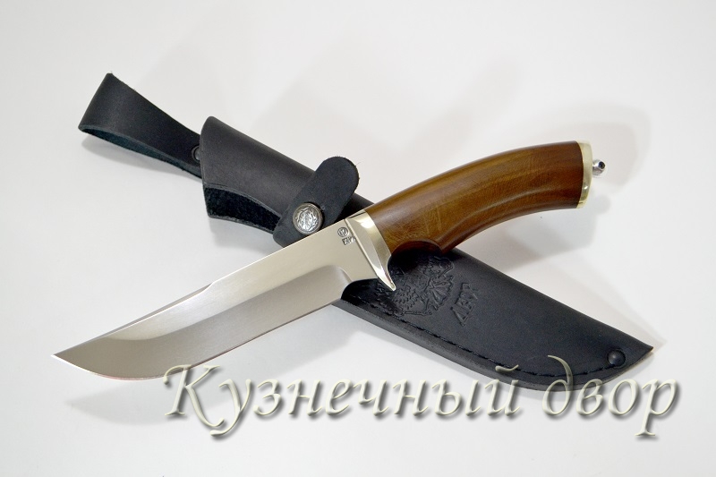 Нож "Корсар"  сталь-Х12МФ кованая, рукоять- мельхиор, коричневый граб.