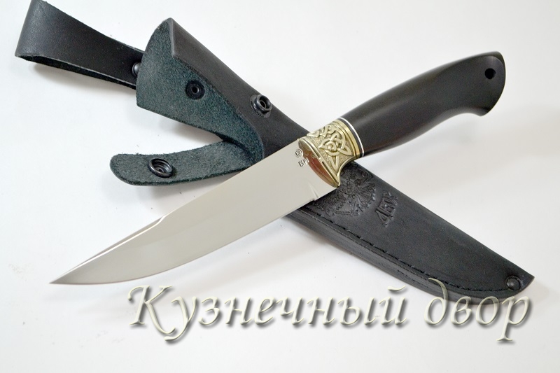 Нож "Сумрак" сталь -Х12МФ кованая, рукоять- мельхиор, черный граб.