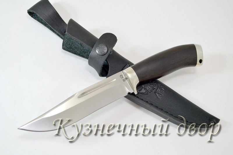 Нож "Таежный" сталь -Х12МФ кованая, рукоять- мельхиор, черный граб.