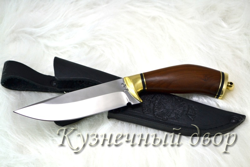 Нож "Зенит" сталь-110Х18 кованая, рукоять-латунь, дерево