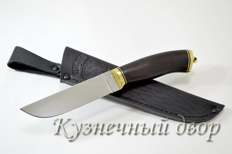 Нож "Бекас" сталь-110Х18 кованая, рукоять-латунь, дерево
