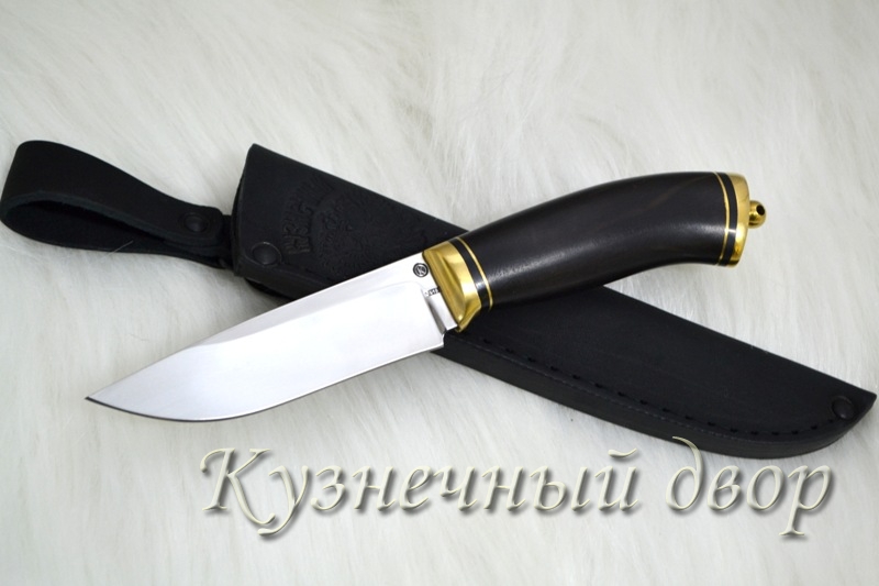 Нож "Гид" сталь-110Х18 кованая, рукоять-латунь, дерево.