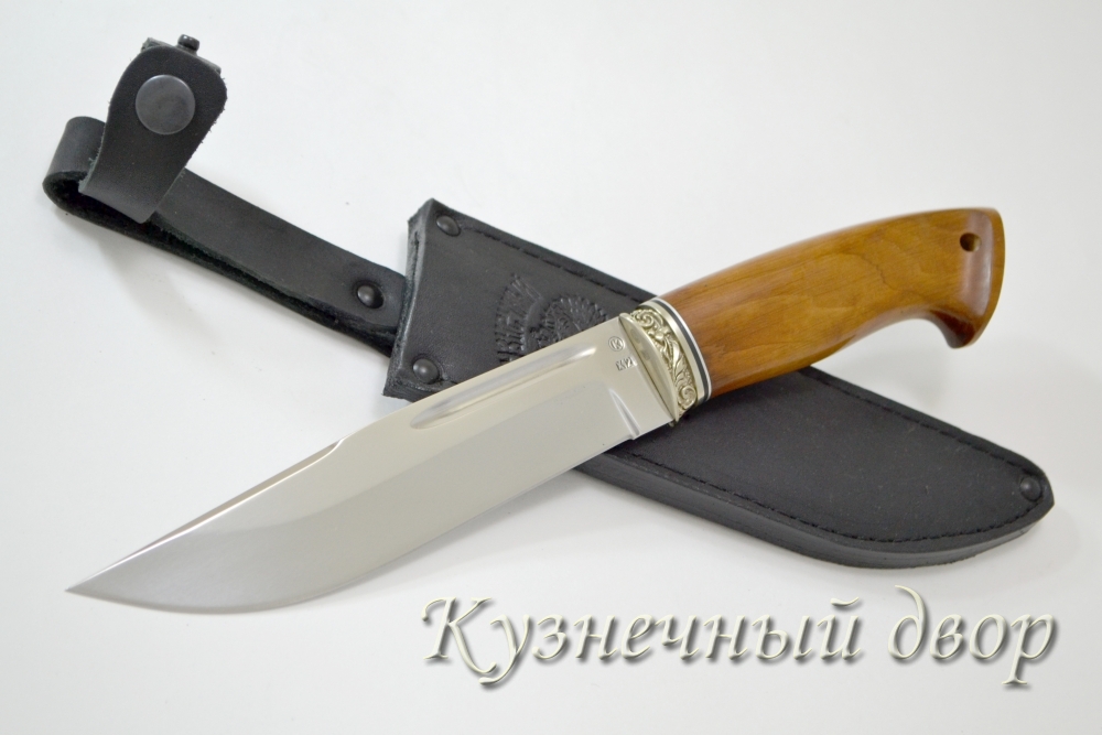 Нож "Варан"  сталь -Х12МФ кованая, рукоять- мельхиор, коричневый граб. 