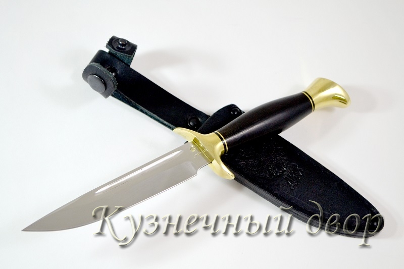 Нож "Норвежец" сталь-110Х18 кованая, рукоять-латунь, дерево