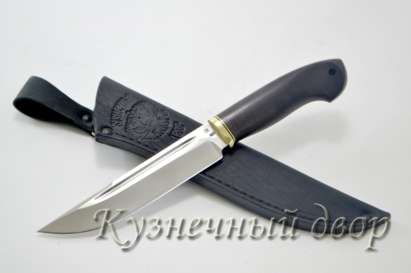 Нож "Егерь"сталь -Х12МФ кованая, рукоять- латунь, черный граб. 
