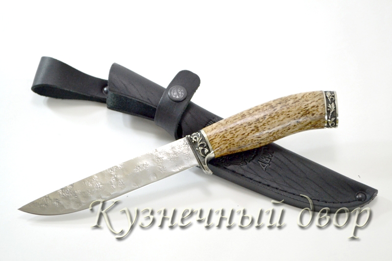 Нож "Якут" сталь- 9ХС, рукоять- мельхиор, карельская береза.  