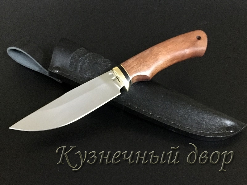 Нож "Пескарь" сталь -Х12МФ кованая, рукоять- латунь, коричневый граб. 