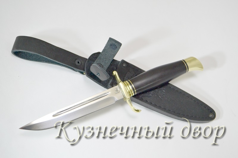 Финка НКВД сталь- 110Х18, рукоять- латунное литье, черный граб.